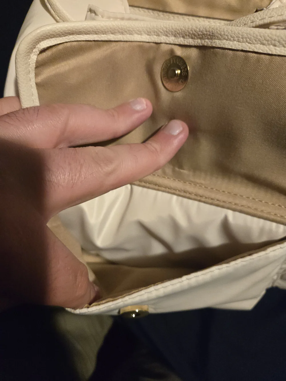Cream Women's Buckle Flap Backpack - Unbranded